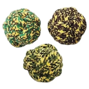pelota con cuerda trenzada camuflada para perros