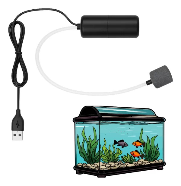 mini bomba de oxígeno para pecera/acuario portátil usb 5v